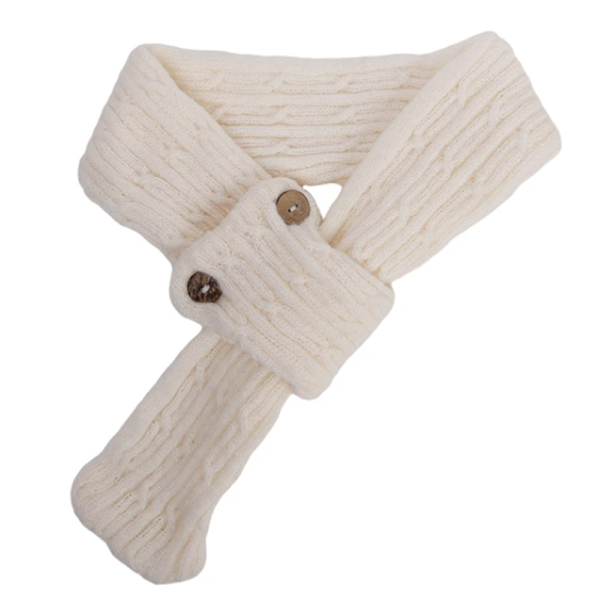 KOJA Warm Unisex Cable Knit Wrap Button Scarf - Image 5