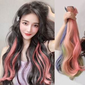 KOJA Women Clip In One Piece Colorful Hair Extensions For Women Single Seamless Heat Resistant