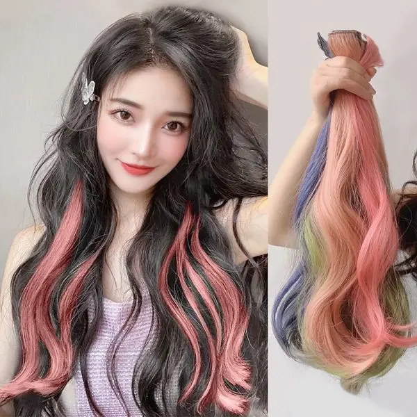 KOJA Women Clip In One Piece Colorful Hair Extensions For Women