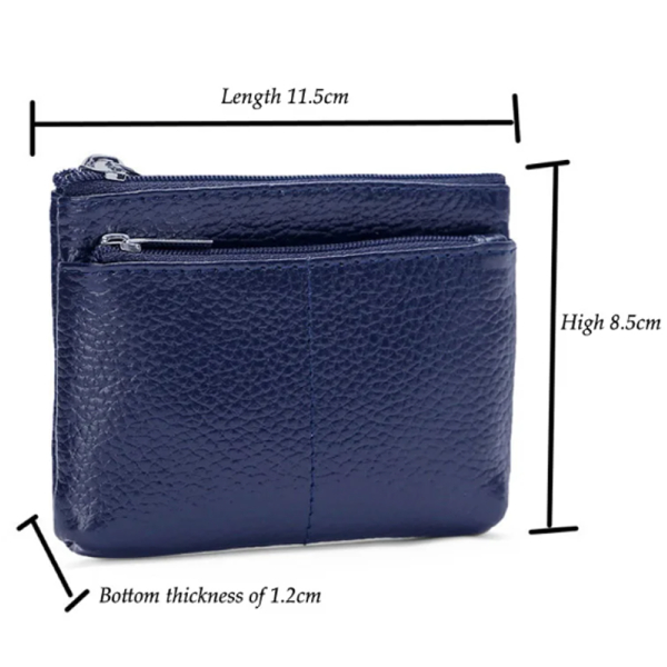 KOJA Women's Mini Coin Purse Genuine Leather Pouch Change Wallet with Key Ring - Image 2