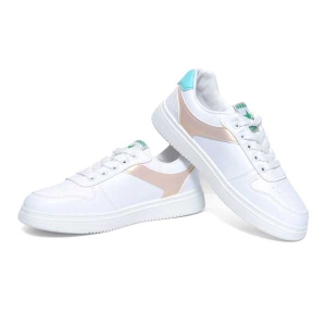 Korean White Sneaker Golden Sea Green for Women