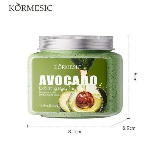 KORMESIC 300g Avocado Coconut Rose Aloe Vera Exfoliating Body Face Scrub