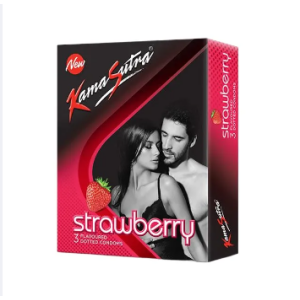 KS Strawberry Flavour Dotted Condoms Pack Of 3 ( 9 Condoms)