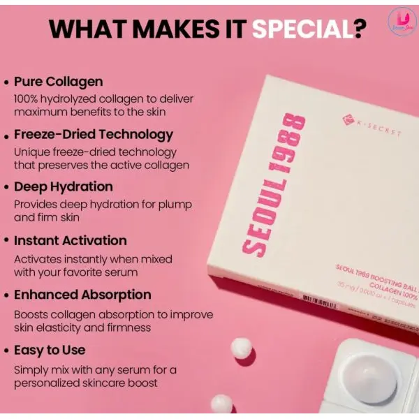 KSECRET SEOUL 1988 Boosting Ball : Collagen 100% [7 capsules] By Dream Skin Nepal - Image 4