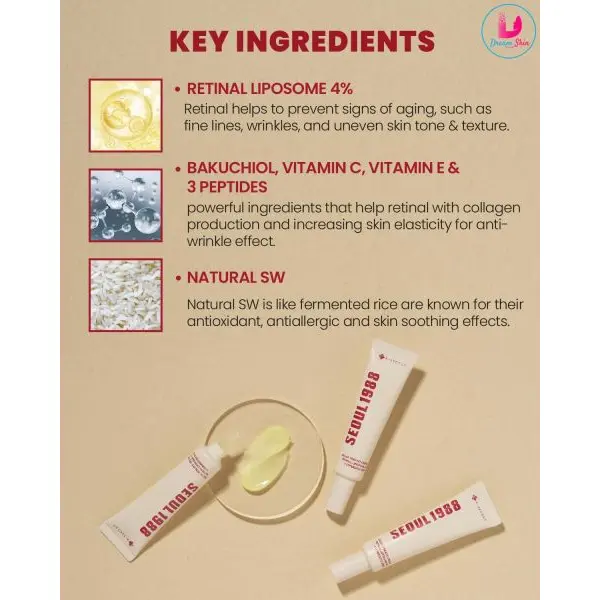 KSECRET SEOUL 1988 Eye Cream Retinal 4% + Fermented Bean [30ml] By Dream Skin Nepal - Image 4