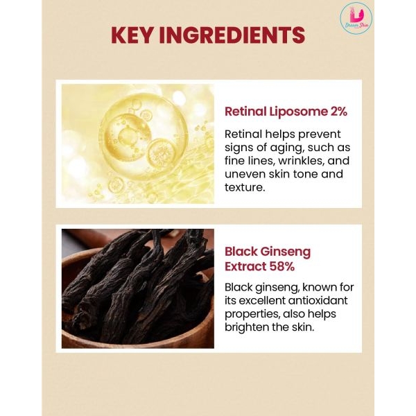 KSECRET SEOUL 1988 Serum : Retinal Lipme 2% + Black Ginseng [30ml] By Dream Skin Nepal - Image 4