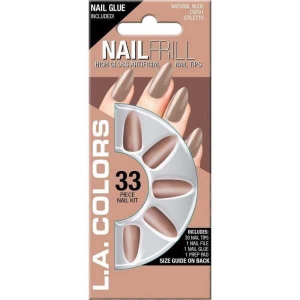 LA Colors 33pc High Gloss Short Nail Tip Kit - Natural Nude by Genuine Collection