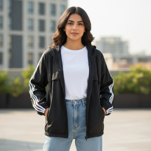 Ladies Summer Thin Hooded Windcheater Jacket .(Set Of 2) - Fashion Jackets For Women Women'S Wear