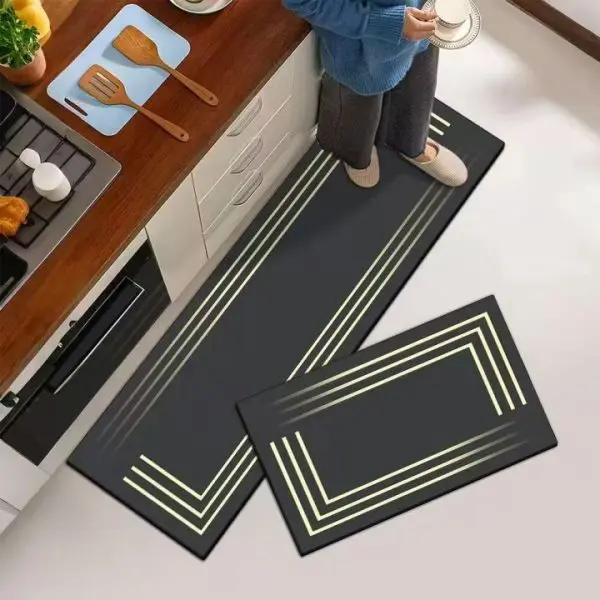 Large Size 2 Piece Set Kitchen mat, Non Slippery, Easy Clean, Water Absorbing (Minimal) - Image 2