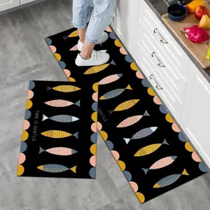 Large Size 2 Piece Set Kitchen mat, Non Slippery, Easy Clean, Water Absorbing (Minimal)