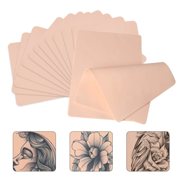 Latex Practice Skin Pad Blank Tattoo Skin Practice Fake Skin Double Side For Eyelash Practice Eyebrow Practice Makeup Practice Tattoo Practice - Image 3