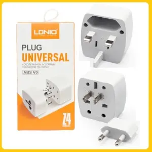 LDNIO Z4 Universal Plug Adapter Wall Multiplug with UK/EU/US/AU Pin & 2 Universal Socket (6A)