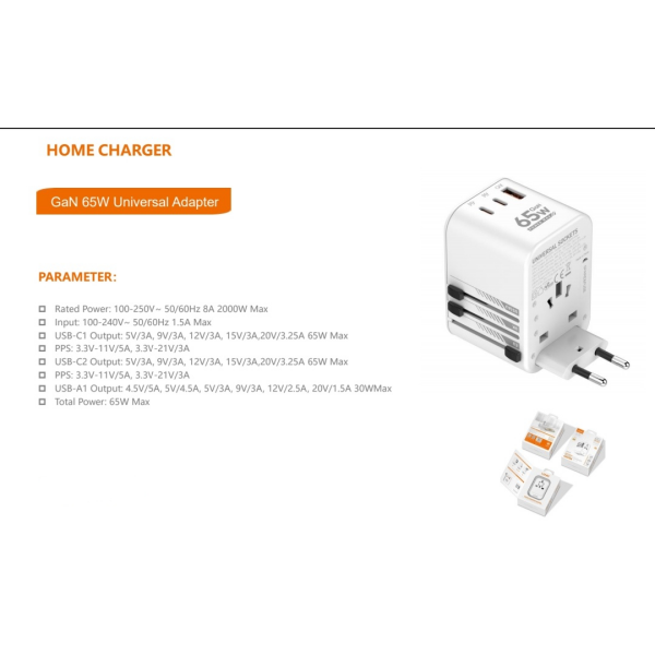 LDNIO Z6 65watt Universal Travel Adapter Gan Charger - Image 3