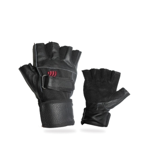 Leather Half Gym Gloves For Men Black
