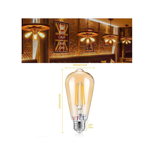 Led Filament Edison Light Bulb Vintage - 4 Watt - Image 2