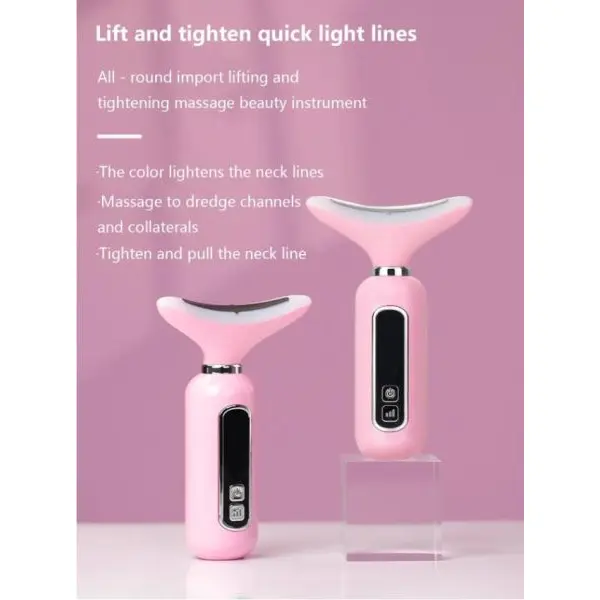 LED thermal vibration beauty instrument Photon skin rejuvenation beauty instrument neck beauty instrument EMS lifting and firming massager Face Lifting Anti-Aging Massager facial wrinkle remover - Image 2