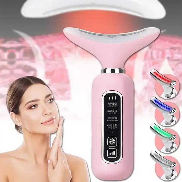 LED thermal vibration beauty instrument Photon skin rejuvenation beauty instrument neck beauty instrument EMS lifting and firming massager Face Lifting Anti-Aging Massager facial wrinkle remover - Image 5