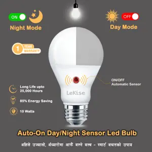 LeKise 10W LED Magic Sense Bulb – Auto Day/Night Sensor