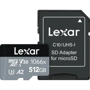 Lexar 512GB Professional 1066x UHS-I microSDXC Memory Card