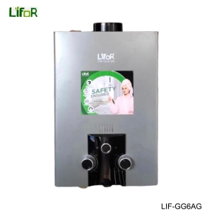 LIFOR Gas Gyser LIF-GG6AG - 6 Litres Digital Display Grey Color