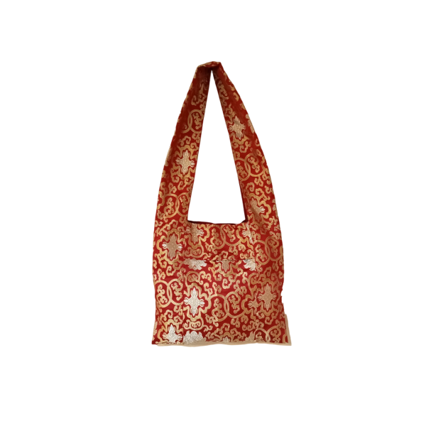 Lightweight Luxury: The Red Brocade Side Carry Bag - Image 2
