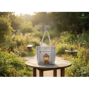 Little Buddha Print Cotton Shoulder Bag for Women