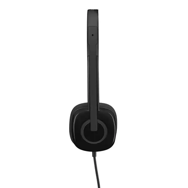 Logitech H151 Wired Over Ear Headphones With Mic (Black) by Mitrata - Image 4