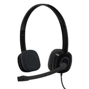 Logitech H151 Wired Over Ear Headphones With Mic (Black) by Mitrata