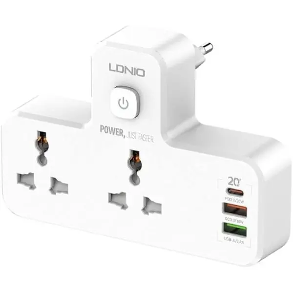 LONIO 2 Universal Outlets Wall Power Socket 2500W with 1PD , 1 QC3.0 And 2 Auto - ID USB With Individual Switch - Image 3