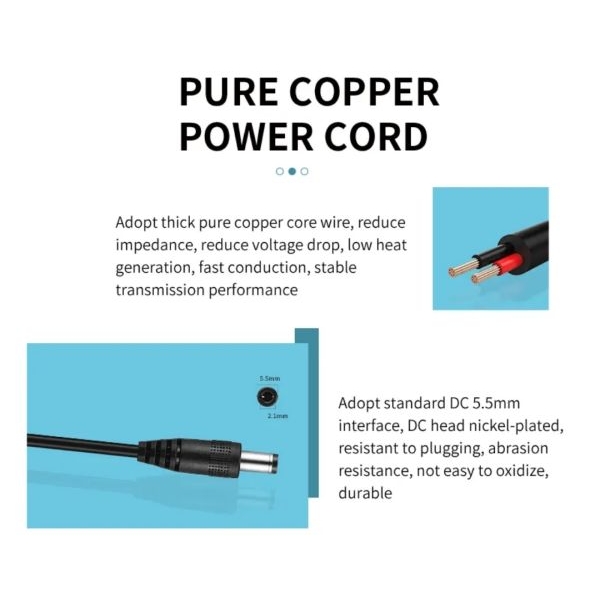 Lumera 12V 2A Power Adapter | CCTV Router LED Strip DC Adapter (5.5mm x 2.5mm) - Image 4
