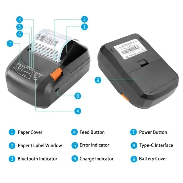 LUMERA High-Efficiency Handheld USB Wireless Mini Label Printer | Portable Thermal Barcode & Receipt Printer - Image 3