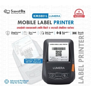 LUMERA High-Efficiency Handheld USB Wireless Mini Label Printer | Portable Thermal Barcode & Receipt Printer