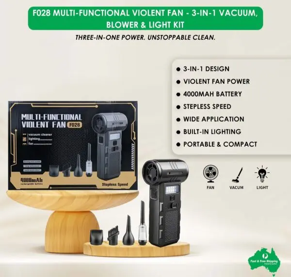 LUMERA -Mini Turbo Jet Fan 350000 RPM | 3-in-1 Rechargeable Air Duster