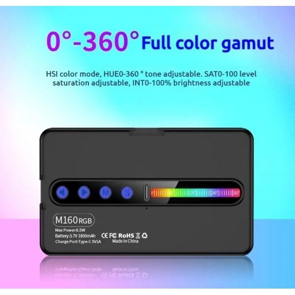 M160 RGB Video Light | Portable LED Light for Photography & Videography - Image 5
