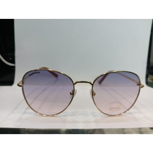 Shiny Gold Round Unisex Sunglasses M255BU2V