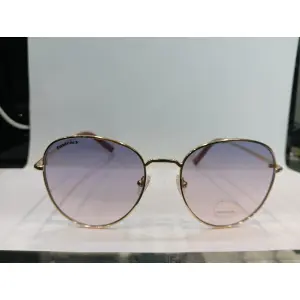 Shiny Gold Round Unisex Sunglasses M255BU2V