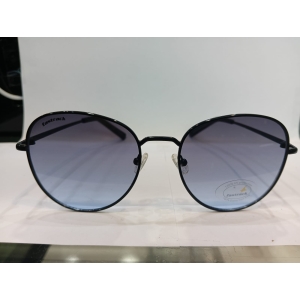 Shiny Black Round Unisex Sunglasses M255BU3V