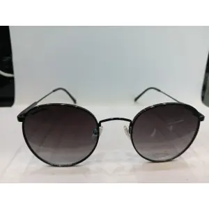 Shiny Black Round Unisex Sunglasses M257GY9V