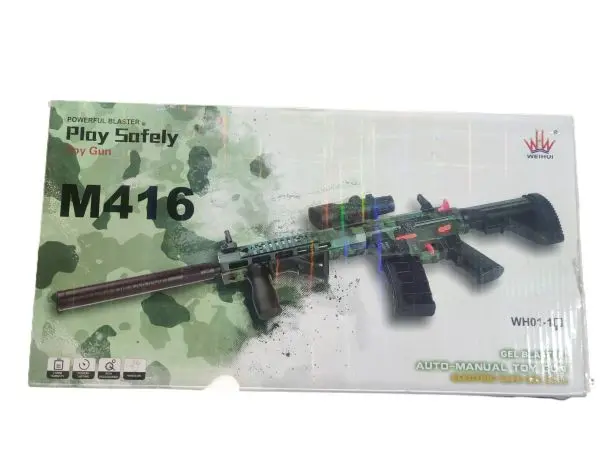 M416 Electric Gel Blaster Toy Gun with Scope – 92cm Long Range Automatic Water Bead Gun (Rechargeable 7.4V Battery)