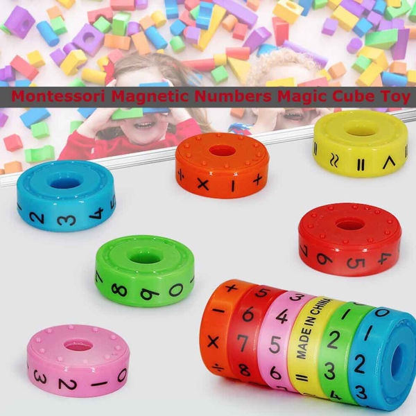 Magnetic Calculator,Magnetic Arithmetic Learning Toy,Cylinder Number and Symbol Toys Intelligence Brain Developing Toy for Kids-Multicolor - Image 3