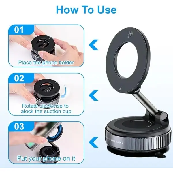 Magnetic Folding Holder – Strong Suction & 360° Rotation - Image 3