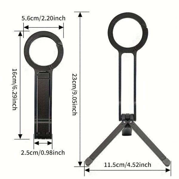 Magnetic Phone Holder | Foldable Aluminum Stand with Strong Magnet - Image 2