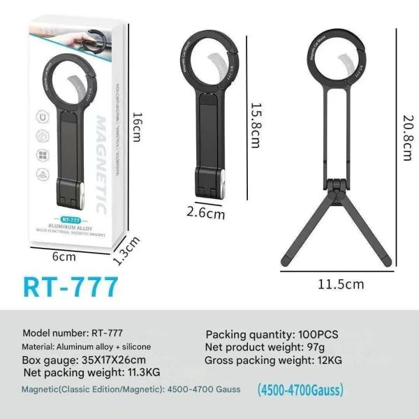 Magnetic Phone Holder | Foldable Aluminum Stand with Strong Magnet - Image 3