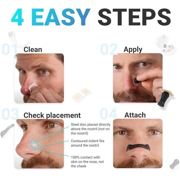 Magnetic Universal Nasal Strips Breathing Nasal Strip Anti Snoring Nose Clip Skin Safe Sleep Nasal Strips Nasal Dilators For Breathing Snore Stopper Snoring Stopper For Men Breathing Nasal Strip Starter Kit - Image 3