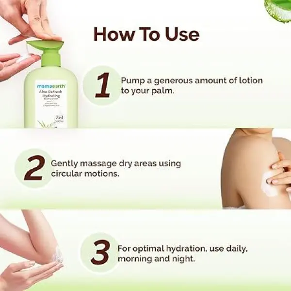 Mamaearth Aloe Refresh Hydrating Body Lotion with Aloe Vera & HA for Soft Soothed Skin 400ml - Image 4