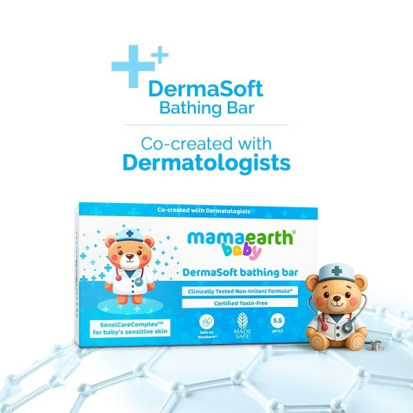 Mamaearth Baby DermaSoft Bathing Bar with SensiCareComplexTM for Baby's Sensitive Skin - 75 g - Image 2