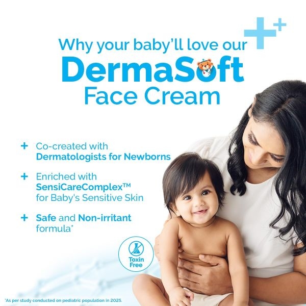 Mamaearth Baby DermaSoft Face Cream with SensiCareComplex™ for Baby's Sensitive Skin - 80gms - Image 4