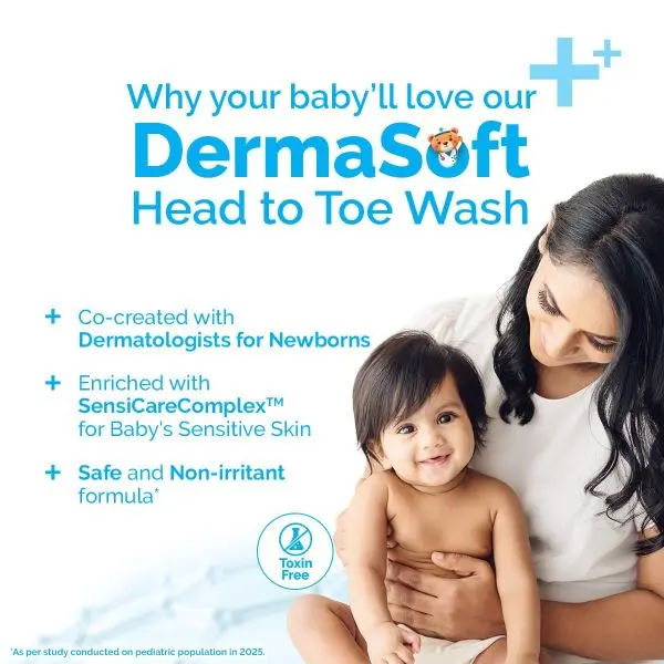 Mamaearth Baby DermaSoft Head to Toe Wash with SensiCareComplex™ for Baby's Sensitive Skin - 250 ml - Image 3