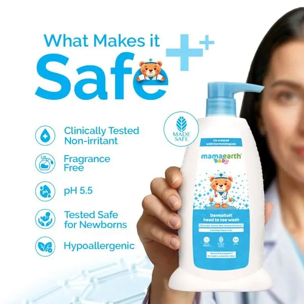 Mamaearth Baby DermaSoft Head to Toe Wash with SensiCareComplex™ for Baby's Sensitive Skin - 250 ml - Image 4