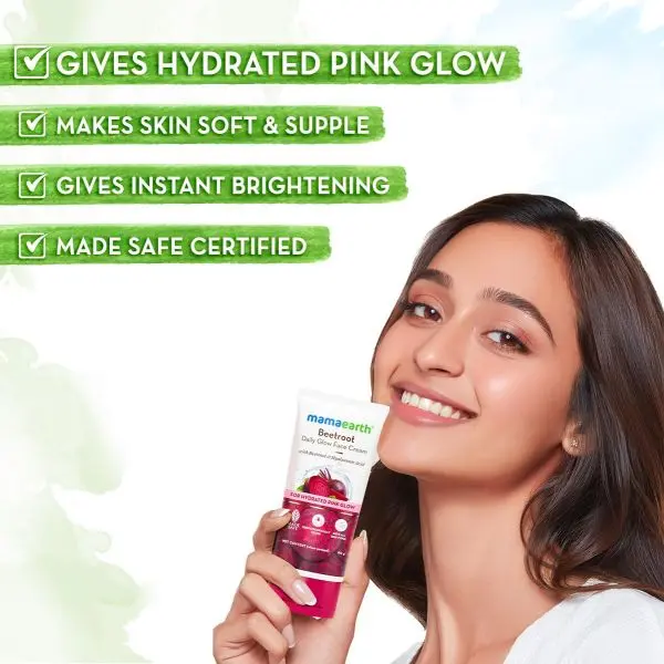 Mamaearth Beetroot Daily Glow Face Cream With Beetroot & Hyaluronic Acid - 80g - Image 3